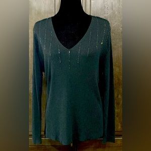 Bonnie & Bill Black Beaded long sleeves sweater - Size Large